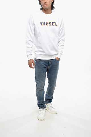 Sweatshirt Mit Rundhalsausschnitt Aus Gebürsteter Baumwolle Mit Logo-Print