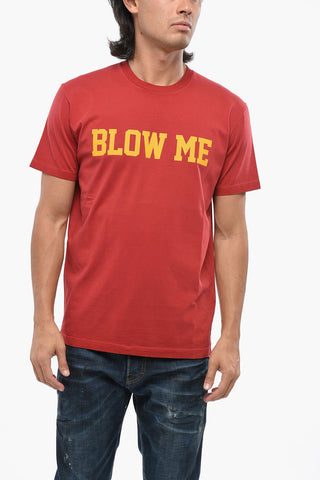 Rundhals-T-Shirt COOL FIT in Uni mit BLOW ME-Aufdruck