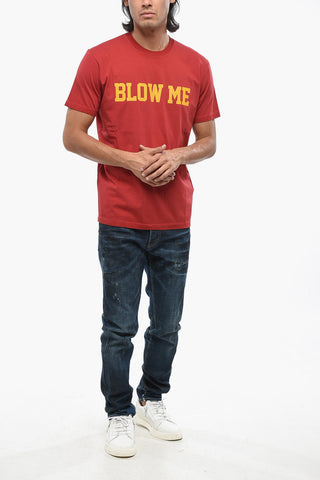 T-Shirt Girocollo COOL FIT in Tinta Unita con Stampa BLOW ME