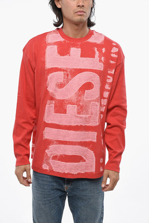 RED TAG T-Shirt in Cotone a Coste con Logo Frontale