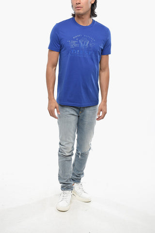 T-Shirt Mit Rundhalsausschnitt T-DIEGOR-E17-OUT Einfarbig Mit Ton-in-Ton-Druck