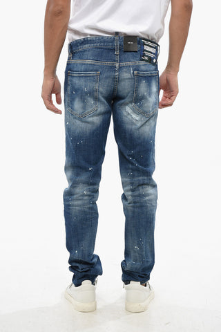 Denim Stretch Vintage-Effect Jeans SLIM with Embossed Logo 17cm