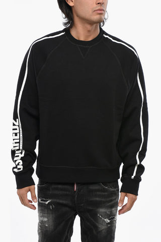 Sweatshirt Mit Rundhalsausschnitt Aus Baumwollfrottee Mit Bedrucktem Logo