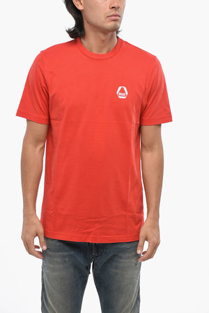 Rundhals-T-Shirt T-JUST 8-3 einfarbig mit Kontrastlogo