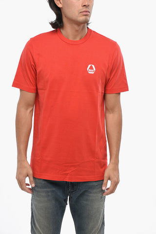Rundhals-T-Shirt T-JUST 8-3 einfarbig mit Kontrastlogo