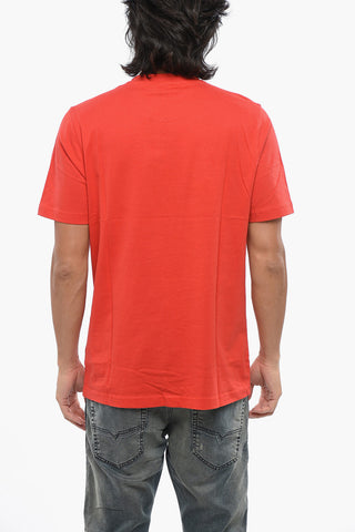 Rundhals-T-Shirt T-JUST 8-3 einfarbig mit Kontrastlogo