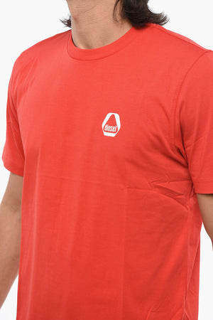 Rundhals-T-Shirt T-JUST 8-3 einfarbig mit Kontrastlogo