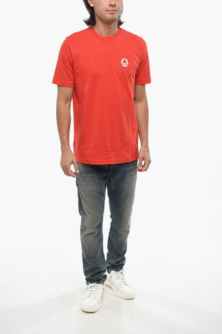 Rundhals-T-Shirt T-JUST 8-3 einfarbig mit Kontrastlogo