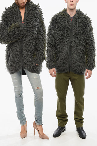 Faux Fur UNISEX K-WHITMAN Long Jacket with Zip Closure