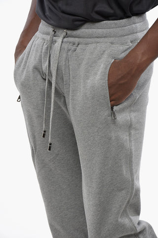 Brushed Cotton Joggers with Metal Logo