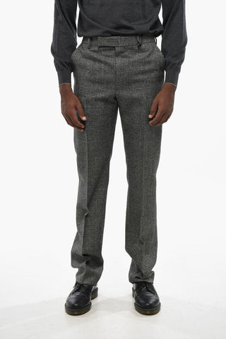 Pantaloni in Lana con Motivo District Check