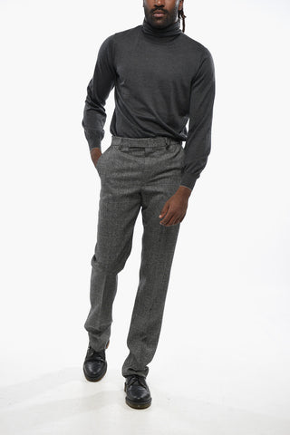 Pantaloni in Lana con Motivo District Check