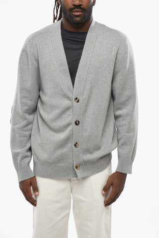 Cashmere Cardigan with Braided Leather Details