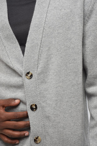 Cashmere Cardigan with Braided Leather Details