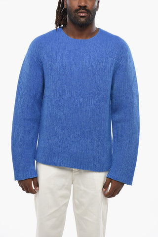 Solid-Color Mixed-Wool Crewneck Sweater