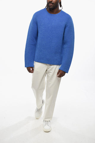 Solid-Color Mixed-Wool Crewneck Sweater