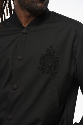 Bomber in Tinta Unita con Logo Ricamato