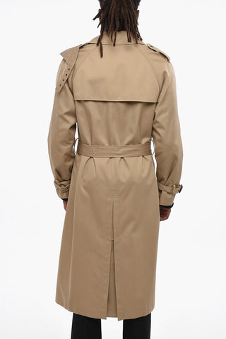 Cotton Blend Double-Breasted Trench with Belt
