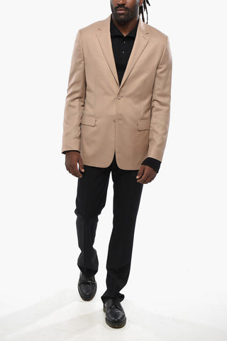 Cashmere And Silk 2-Button Jacket With Single Vent And Classic Notch Lapel