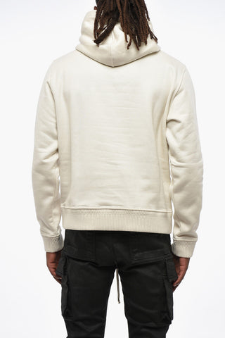 Fleeced Cotton Hoodie with Ribbed Wool Edges