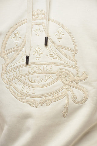 Fleeced Cotton Hoodie with Ribbed Wool Edges