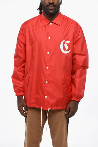 Nylon Windbreaker with Printed Logo