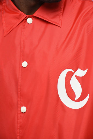 Nylon Windbreaker with Printed Logo