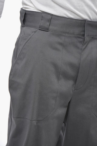 Pantaloni in Cotone Stretch con Polsini