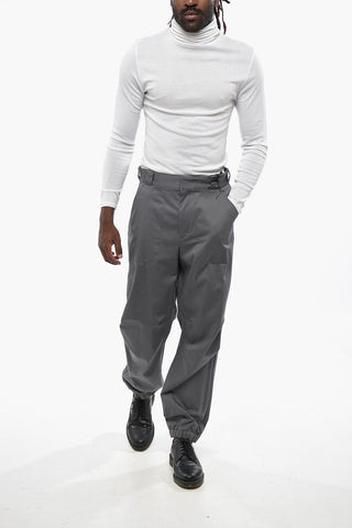 Pantaloni in Cotone Stretch con Polsini