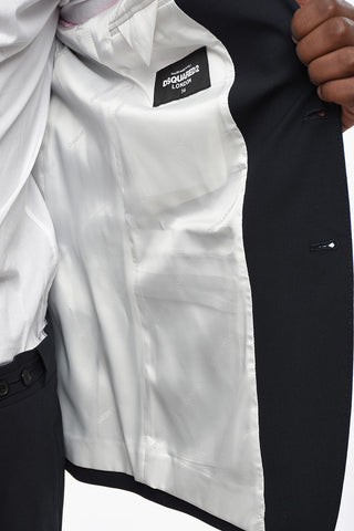 Virgin Wool Stretch 2-Button Suit with Flap Pockets