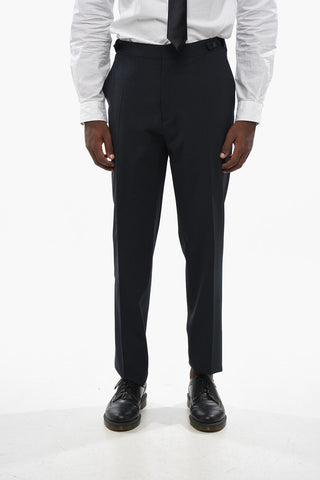 Virgin Wool Stretch 2-Button Suit with Flap Pockets
