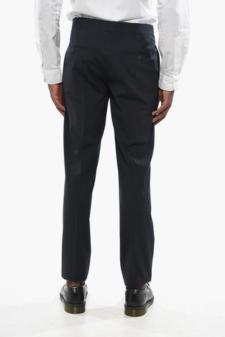 Virgin Wool Stretch 2-Button Suit with Flap Pockets