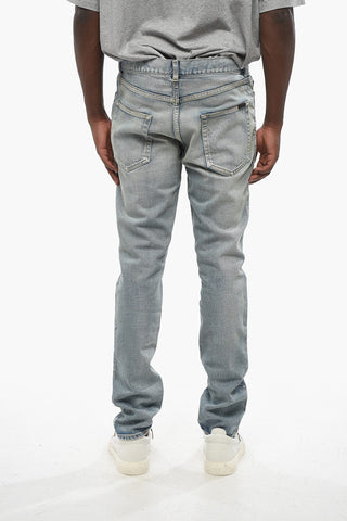 Vintage Effect Stretch Denim Jeans 17cm