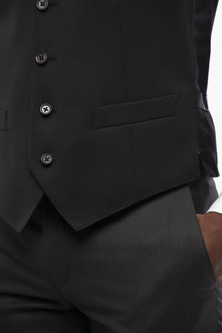 CC COLLECTION 5-Button Wool Vest with Welt Pockets