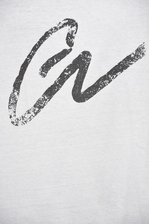 솔리드 크루넥 티셔츠 콘트라스트 프린트