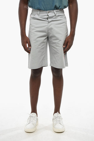 Lightweight Cotton Five-Pocket Shorts with Embroidered Logo