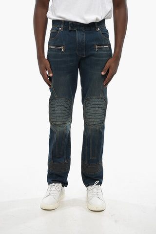 Regular-Fit Biker-Jeans mit sichtbaren Nähten 18cm