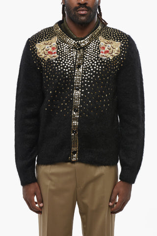 Cardigan Girocollo Impreziosito da Paillettes 