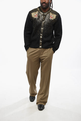 Cardigan Girocollo Impreziosito da Paillettes 
