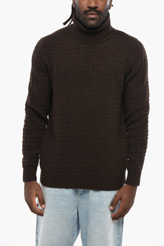Virgin Wool and Cashmere Turtleneck Sweater