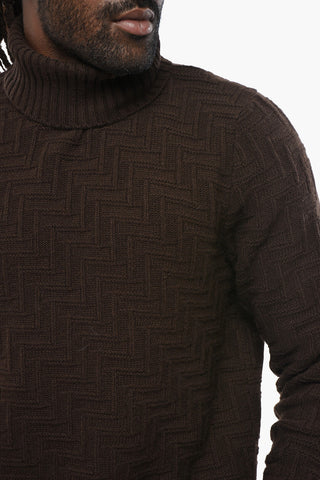 Virgin Wool and Cashmere Turtleneck Sweater