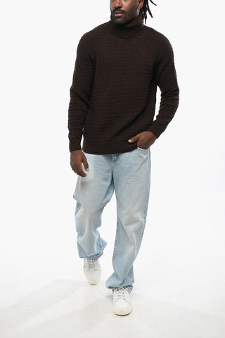 Virgin Wool and Cashmere Turtleneck Sweater