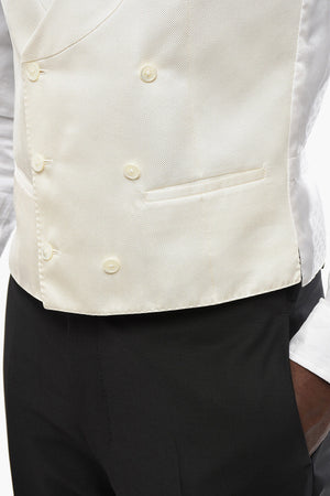 Embroidered Silk Double-Breasted Waistcoat