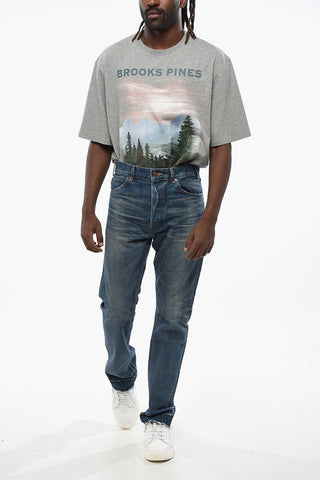 Regular Fit Jeans with Frayed Hem 19cm
