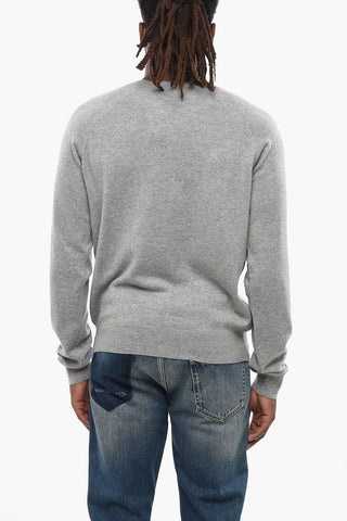 Cashmere Crew-neck Sweater with Embroidered Logo