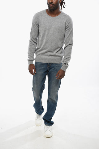 Cashmere Crew-neck Sweater with Embroidered Logo