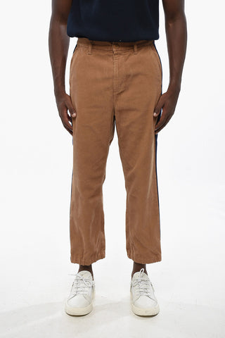 Corduroy Pants with Contrasting Side Bands