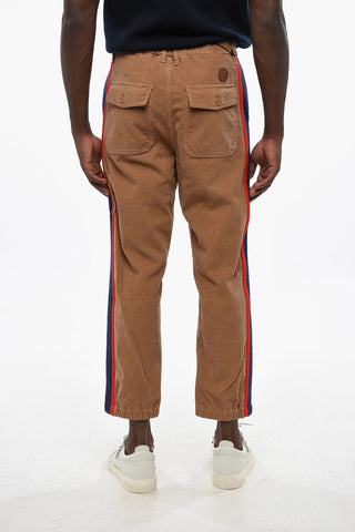 Corduroy Pants with Contrasting Side Bands