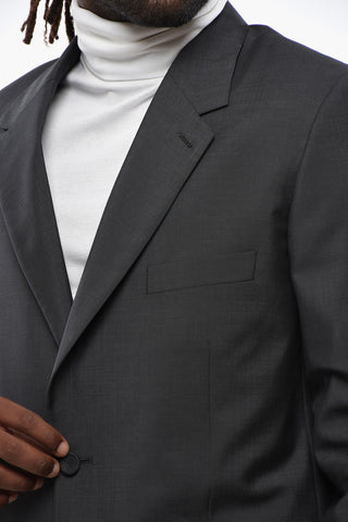 Virgin Wool-Blend 1-Button Jacket With Double Vents And Classic Notch Lapel