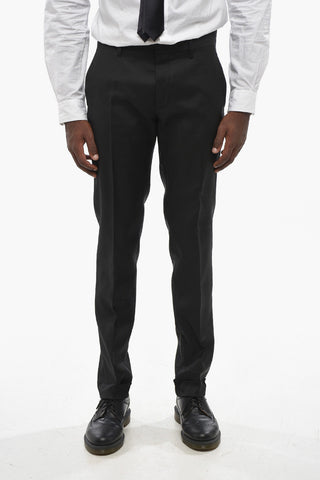 Virgin Wool and Silk Center Vent Collarless 1-Button Suit